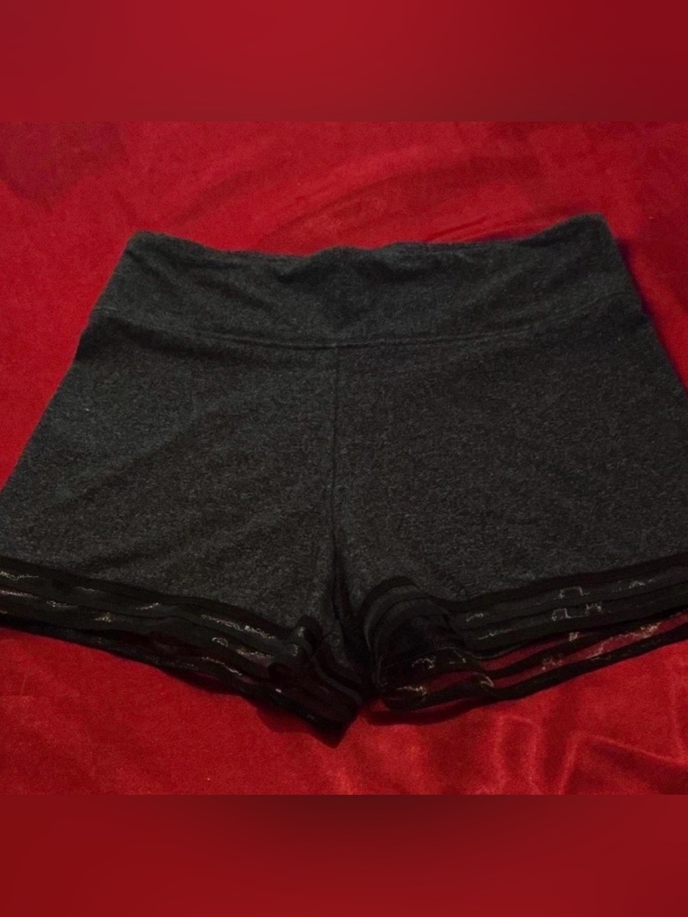 Women's Charcoal Bike Shorts with Sheer Hem Detail Victoria sport
